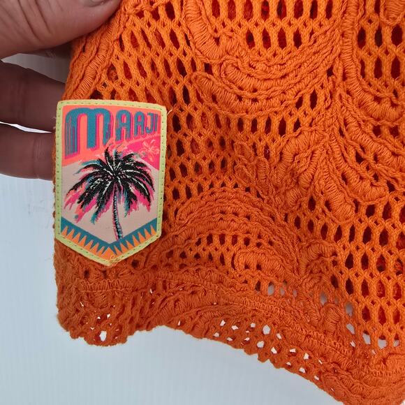 Maaji Colorful Dye Kyrie Crochet Shirt Short Sleeve Cropped Ombre Medium NEW - Picture 8 of 8